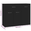 Miniatyrbilde 8 av 11: vidaXL Skjenk svart 88x30x70 cm konstruert tre