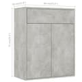 Miniatyrbilde 10 av 11: vidaXL Skjenk betonggrå 60x30x75 cm konstruert tre