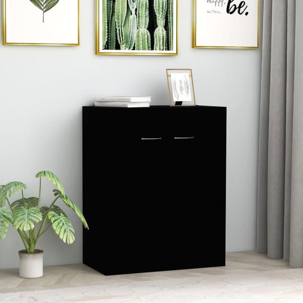 vidaXL skænk 60x30x75 cm konstrueret træ sort