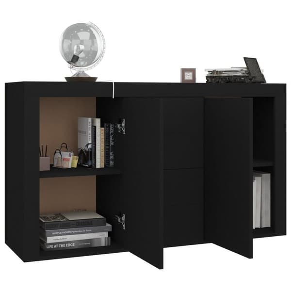 vidaXL skænk 120x36x69 cm spånplade sort