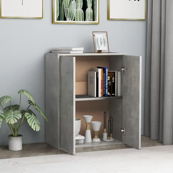 vidaXL Skjenk betonggrå 60x30x75 cm konstruert tre