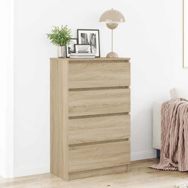 vidaXL Byrå sonoma-ek 60x35x98,5 cm konstruerat trä