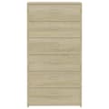 Miniatyrbilde 5 av 7: vidaXL Skjenk med 6 skuffer sonoma eik 50x34x96 cm konstruert tre