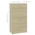 Miniatyrbilde 7 av 7: vidaXL Skjenk med 6 skuffer sonoma eik 50x34x96 cm konstruert tre