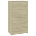 Miniatyrbilde 2 av 7: vidaXL Skjenk med 6 skuffer sonoma eik 50x34x96 cm konstruert tre