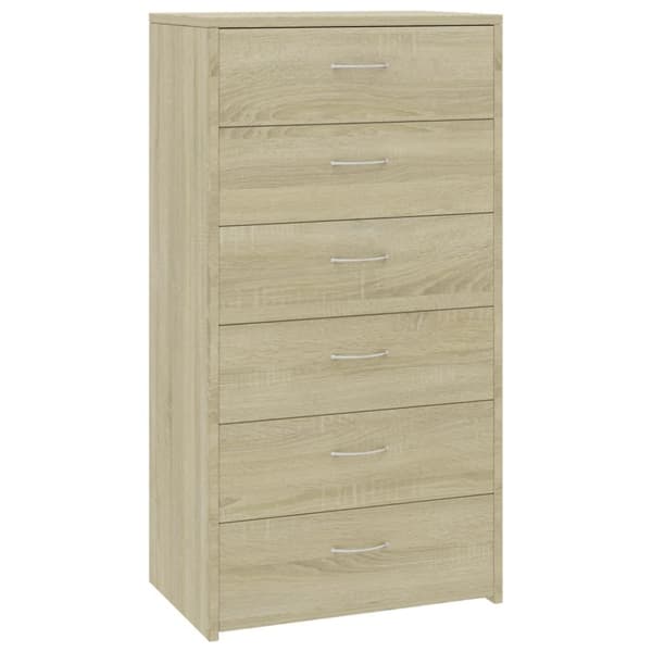 vidaXL Skjenk med 6 skuffer sonoma eik 50x34x96 cm konstruert tre