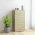 Miniatyrbilde 1 av 7: vidaXL Skjenk med 6 skuffer sonoma eik 50x34x96 cm konstruert tre