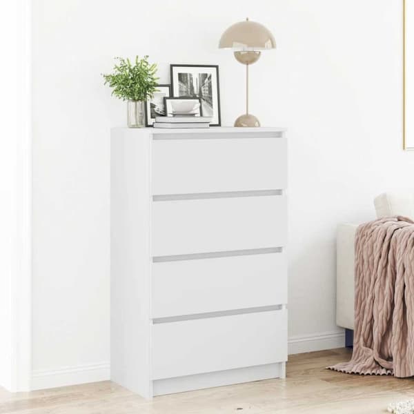 vidaXL Byrå vit 60x35x98,5 cm konstruerat trä