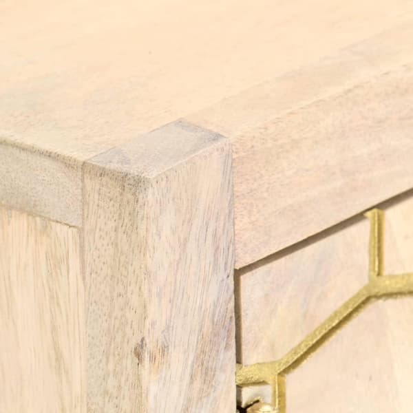 vidaXL Skänk guld 120x30x75 cm massivt mangoträ