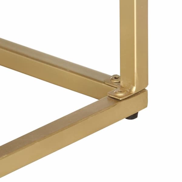 vidaXL Skänk guld 120x30x75 cm massivt mangoträ