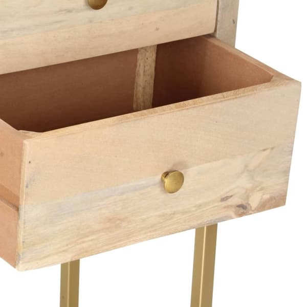 vidaXL skænk 120x30x75 cm massivt mangotræ guldfarvet
