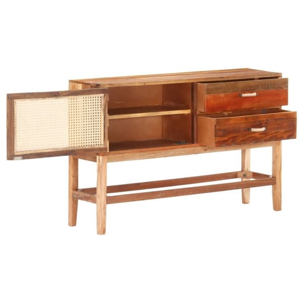 vidaXL skænk 118x30x76 cm massivt genbrugstræ