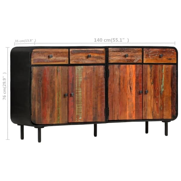 vidaXL skænk 140 x 35 x 76 cm massivt genanvendt træ
