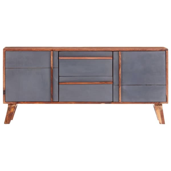 vidaXL skænk 120x30x55 cm massivt sheeshamtræ grå