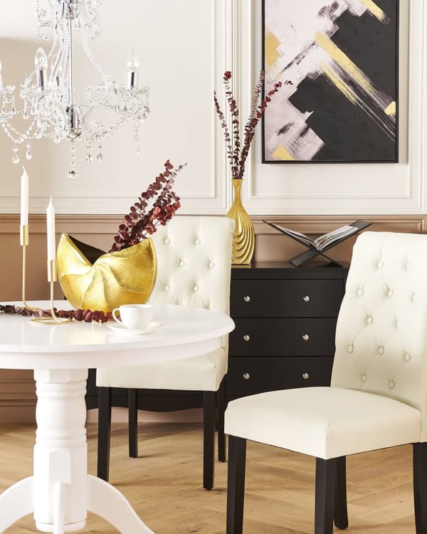 Byrålådor Svart Sidobord med 6 Lådor Vardagsrum Sovrum Hall Förvaring Byrå Modern Fransk Stil