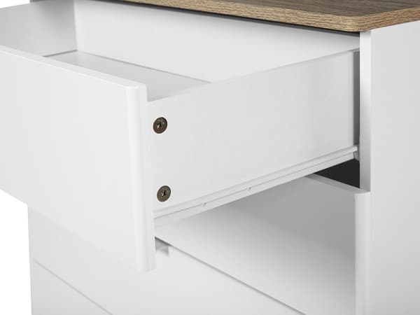 Byrålådor Vit Sidobord med 4 Lådor Vardagsrum Sovrum Hall Förvaring Skandinavisk Stil