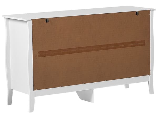 Kommode Hvid Skænk med 6 skuffer 75 x 130 cm Stue Soveværelse Gang Opbevaringsskab Moderne Fransk Stil