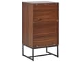 Miniatyrbillede 7 af 10: Kommode Mørkt Træ Hvide Låger Metalben 91 x 49 cm Moderne Stil Traditionelle Stuemøbler