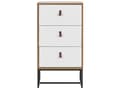 Miniatyrbillede 5 af 10: Kommode Lyst Træ Hvide Låger Metalben 91 x 49 cm Moderne Traditionelle Stuemøbler