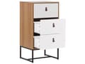 Miniatyrbillede 6 af 10: Kommode Lyst Træ Hvide Låger Metalben 91 x 49 cm Moderne Traditionelle Stuemøbler