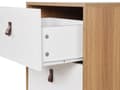 Miniatyrbillede 8 af 10: Kommode Lyst Træ Hvide Låger Metalben 91 x 49 cm Moderne Traditionelle Stuemøbler