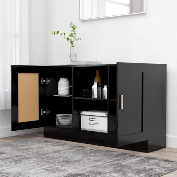 vidaXL Skjenk svart 120x30,5x70 cm konstruert tre