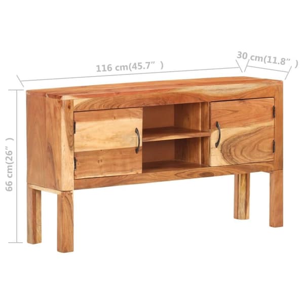 vidaXL Skänk 116x30x66 cm massivt akaciaträ