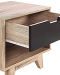 Miniatyrbild 7 av 9: Soffbord Ljusträ med Svart MDF 46 x 50 cm 1 Låda Nattduksbord Sovrum Modern Design Skandinaviskt