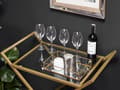 Miniatyrbild 4 av 7: Serveringsvagn Guld Metallram Glasskiva Glamour Barvagn med Hjul