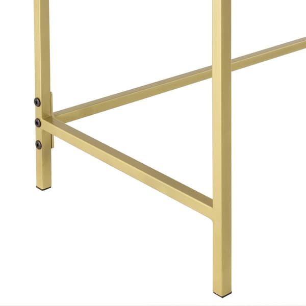 [en.casa] Avlastningsbord Alajärvi-sideboard-sidobord-100x35x80cm-pulverlackerat stål-glas-guld