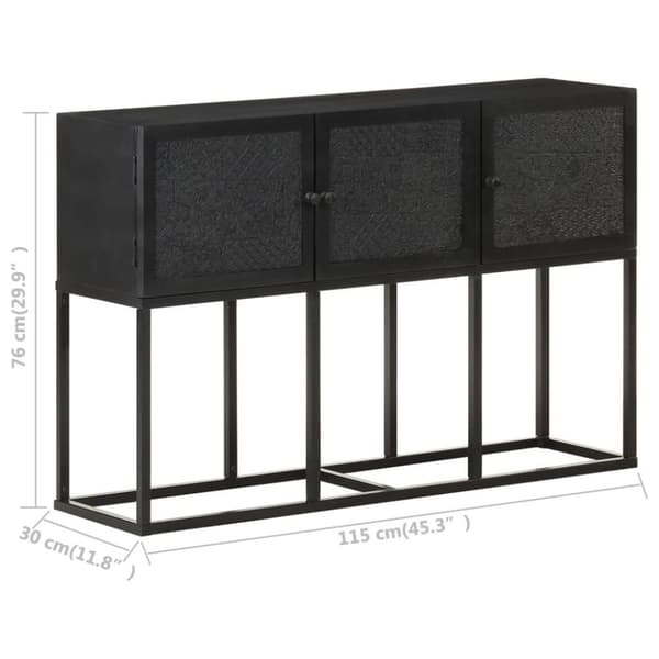 vidaXL Skänk 115x30x76 cm massivt mangoträ