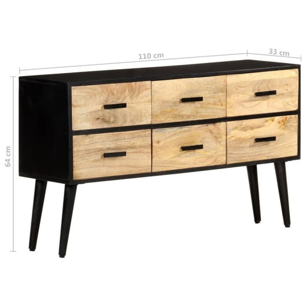 vidaXL Senkki 110x33x64 cm täysi mangopuu