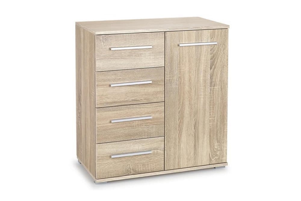 GENDRON Skänk 4 Lådor + 1 Skåp Ek