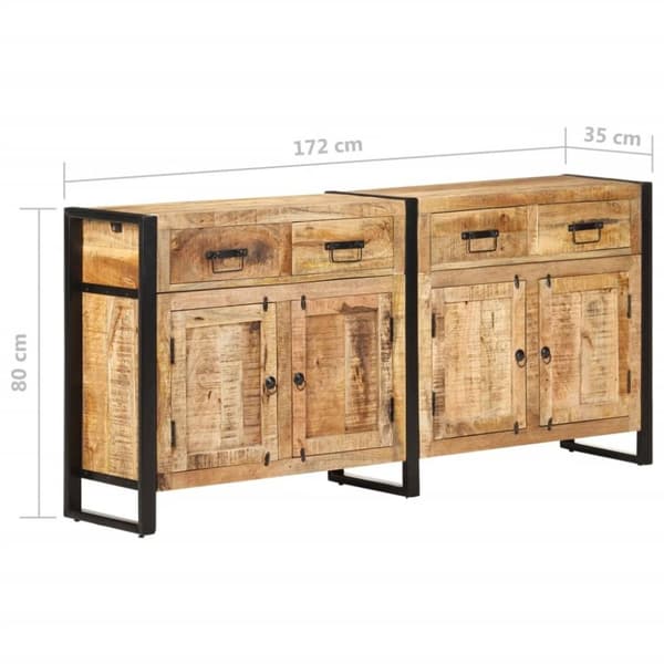 vidaXL Skänk 172x35x80 cm massivt mangoträ