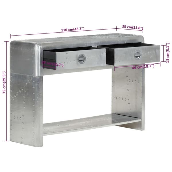 vidaXL Aviator-skænk 110x35x75 cm metal
