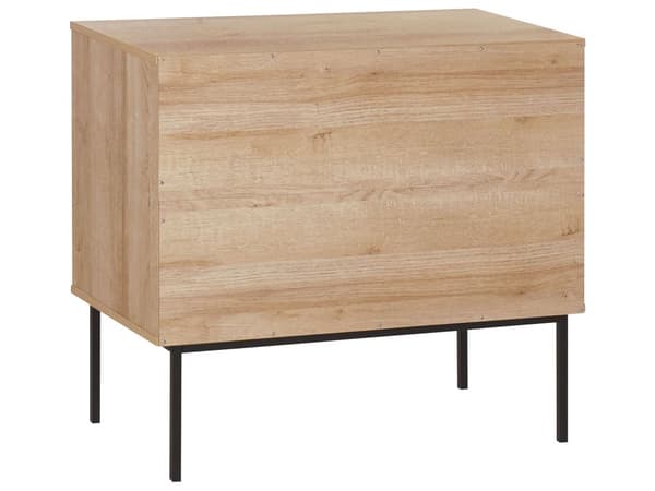 Skåp 2 Dörrar Ljusbrun Rottingfront 72 x 80 cm Metallben Boho Stil Skänk