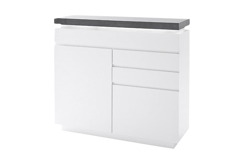 AVALON Sideboard 120 med LED Vit/Betong