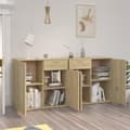 Miniatyrbilde 4 av 11: vidaXL Skjenk sonoma eik 160x36x75 cm konstruert tre