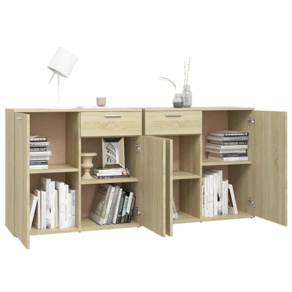 vidaXL Skjenk sonoma eik 160x36x75 cm konstruert tre