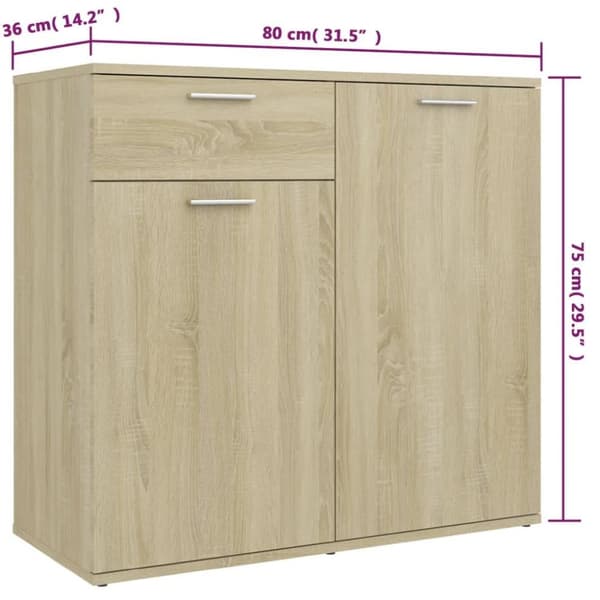 vidaXL Skjenk sonoma eik 160x36x75 cm konstruert tre