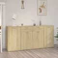 Miniatyrbilde 1 av 11: vidaXL Skjenk sonoma eik 160x36x75 cm konstruert tre