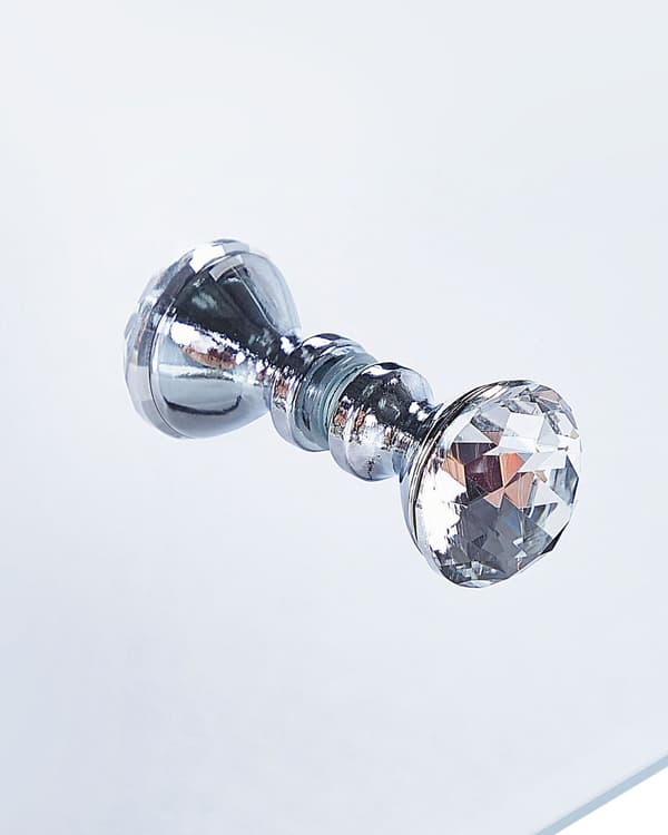 Sängbord 2 Lådor Silver Spegelglas Glam