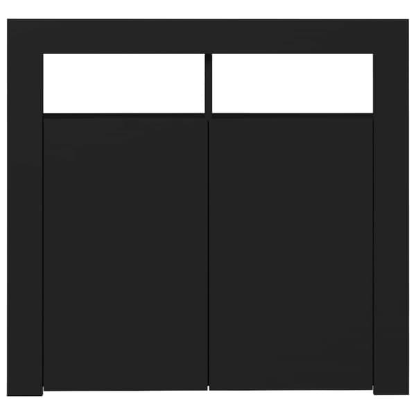 vidaXL Skjenk med LED-lys svart 80x35x75 cm