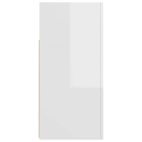 vidaXL skænk med LED-lys 80x35x75 cm hvid højglans