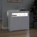 Miniatyrbild 6 av 11: vidaXL Skänk med LED-belysning vit högglans 80x35x75 cm
