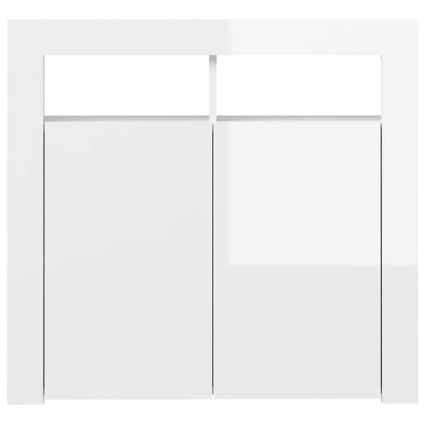vidaXL Skänk med LED-belysning vit högglans 80x35x75 cm