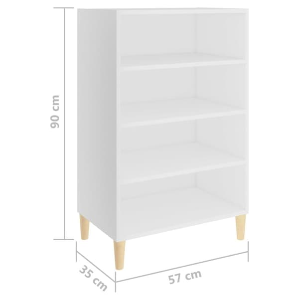 vidaXL Skjenk hvit 57x35x90 cm sponplate