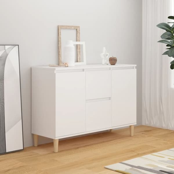 vidaXL skænk 101x35x70 cm konstrueret træ hvid