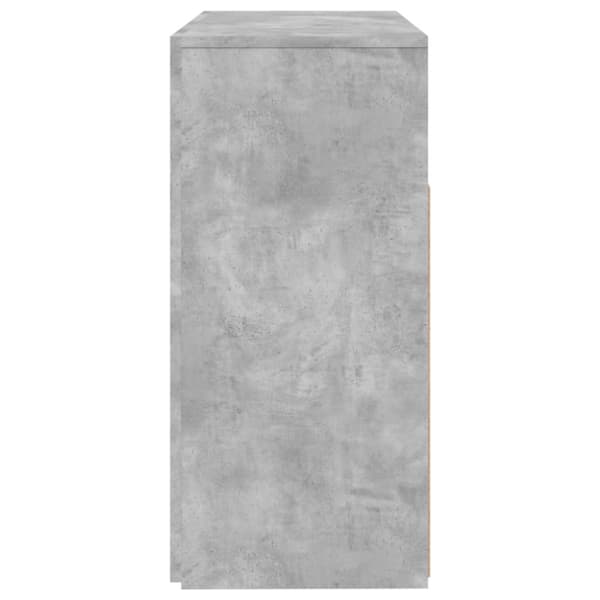 vidaXL skænk med LED-lys 80x35x75 cm betongrå