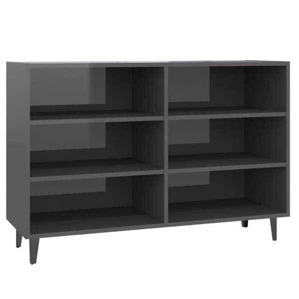 vidaXL skænk 103,5x35x70 cm spånplade grå højglans
